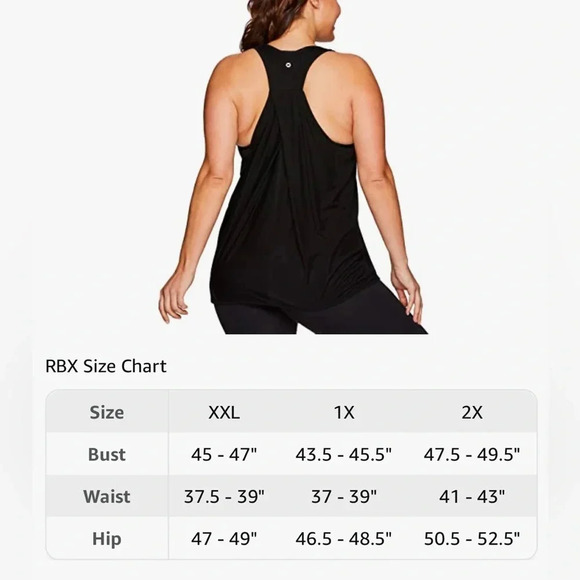 RBX Active Women's Plus Size Sleeveless Relaxed Fashion Workout Yoga Tank Top 2X - Picture 1 of 8